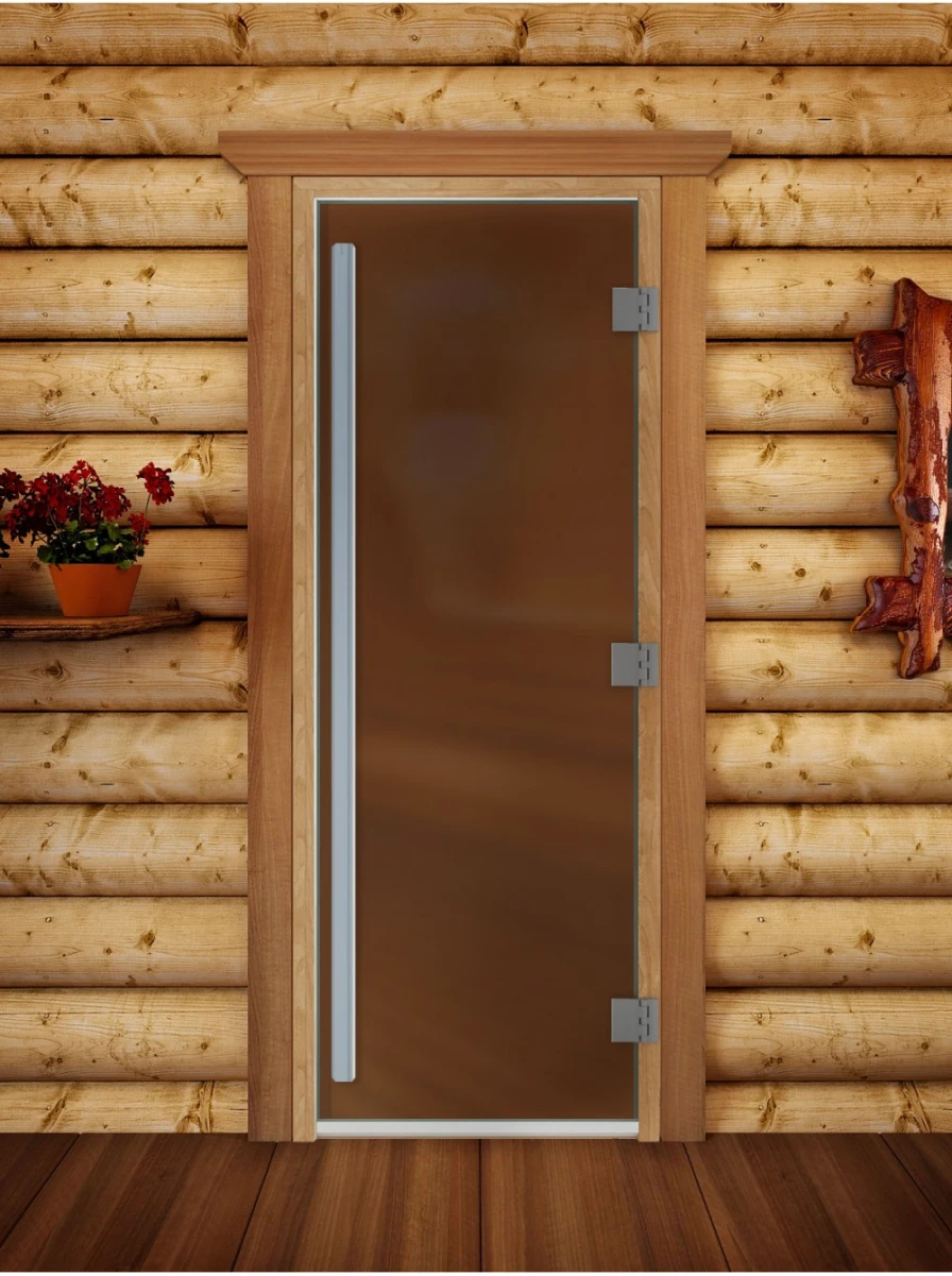 Дверь для бани DoorWood Престиж Бронза матовая, 1800x700 мм