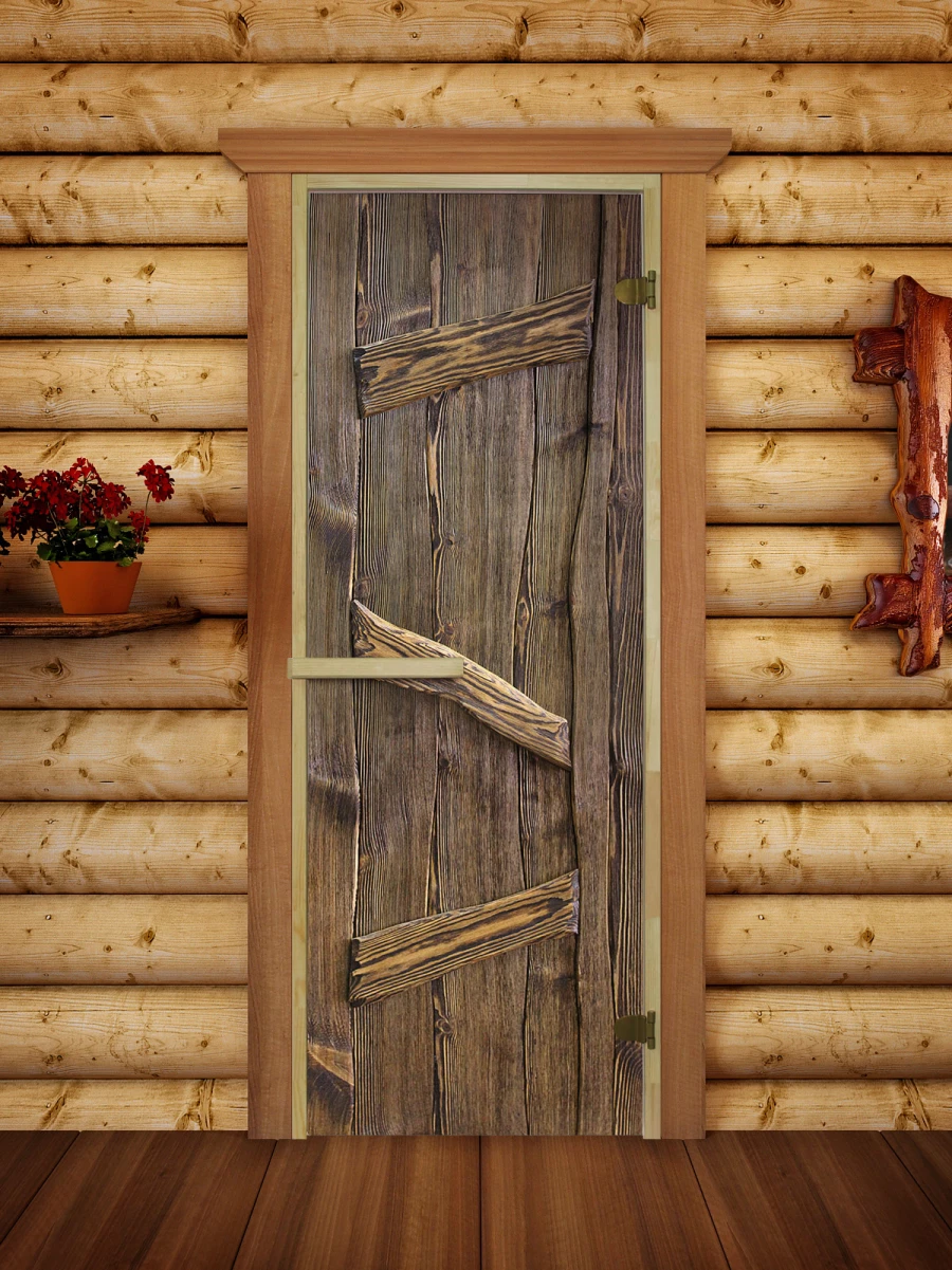 Дверь для бани DoorWood Русская Баня-04 с фотопечатью