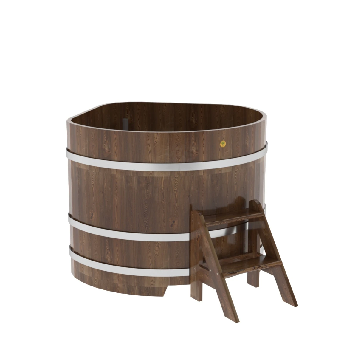 Купель BentWood угловая из мореной лиственницы 1,19х1,19