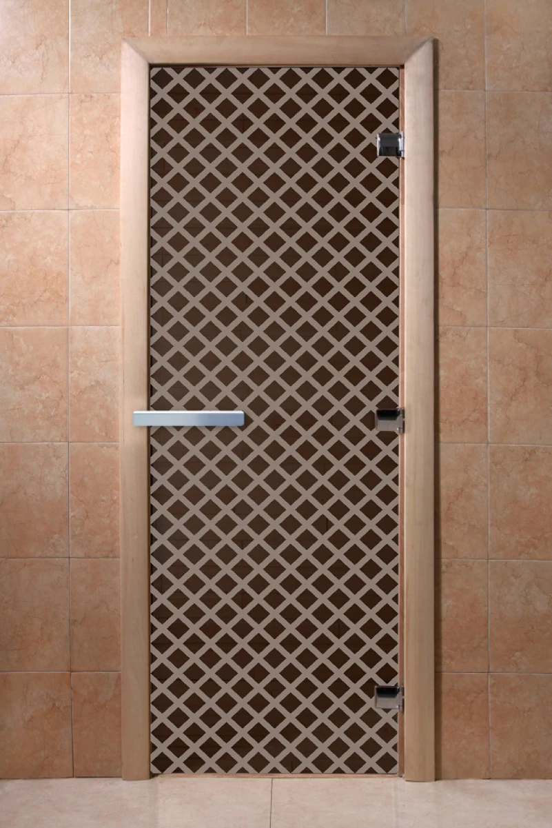 Дверь для бани DoorWood с рисунком Мираж Графит, 1700x700 мм