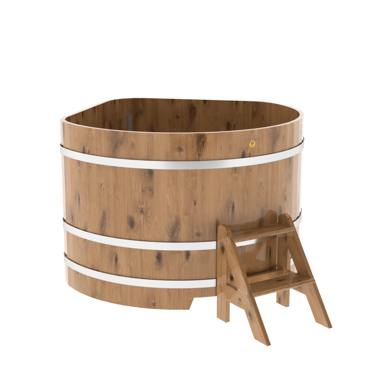 Купель BentWood угловая из натурального дуба 1,37х1,37 Рустик