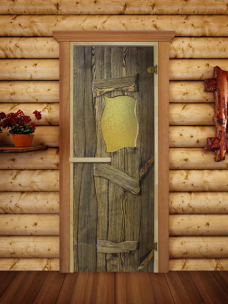Дверь для бани DoorWood Русская Баня-03 с фотопечатью