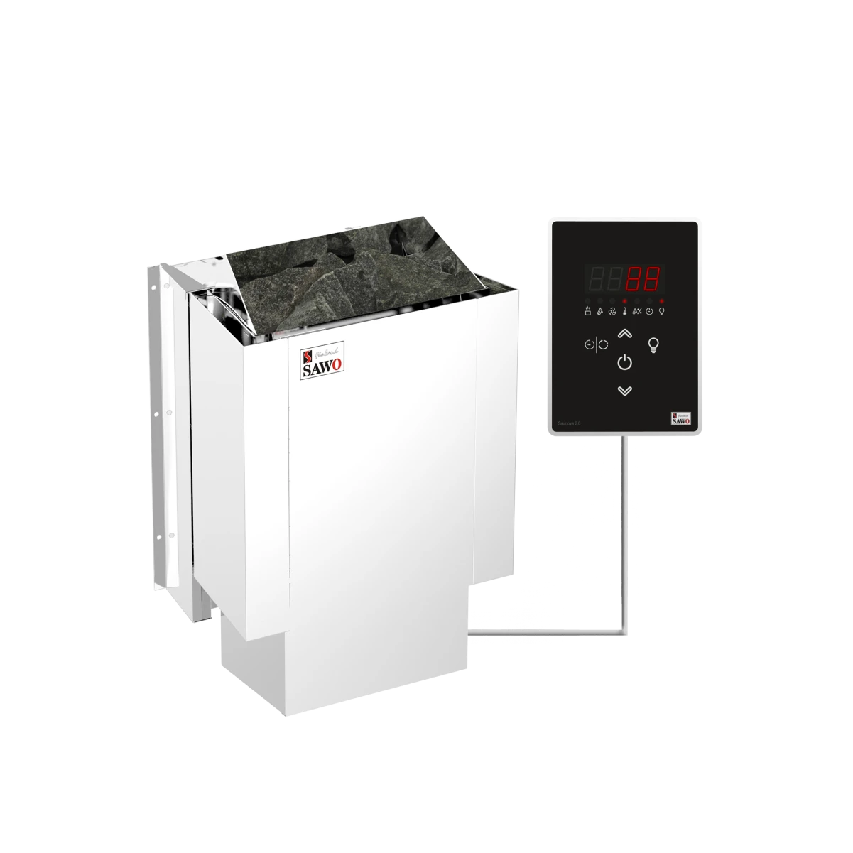 Электрическая печь SAWO NORDEX MINI NRMNC-30Ni2-Z 3 кВт (встроенный парогенератор и блок мощности, пульт покупается отдельно)