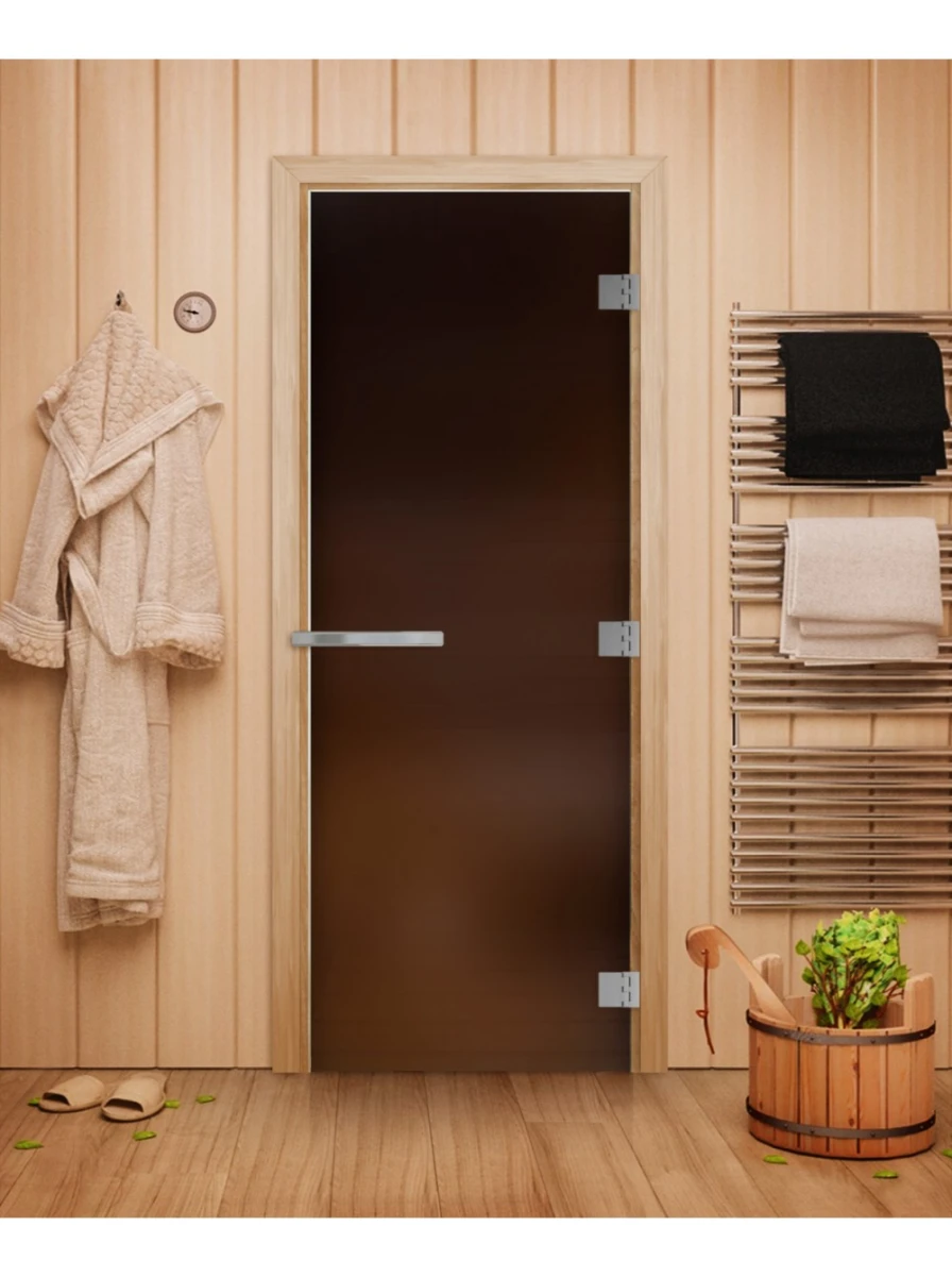 Дверь для бани DoorWood Эталон Бронза Матовая, 2000x800 мм