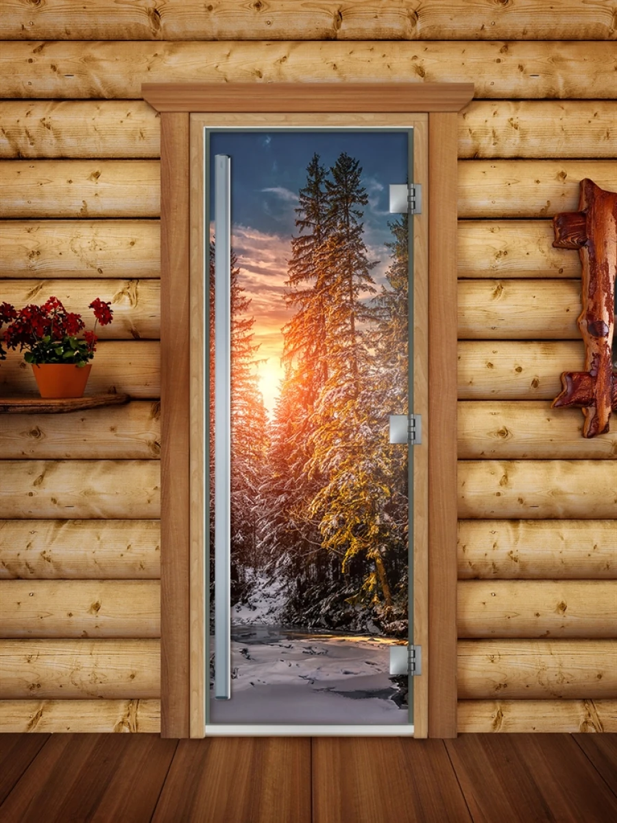 Дверь для бани DoorWood Престиж Фотопечать А093, 1900x700 мм