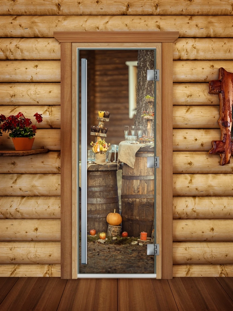 Дверь для бани DoorWood Престиж Фотопечать А073, 1900x700 мм