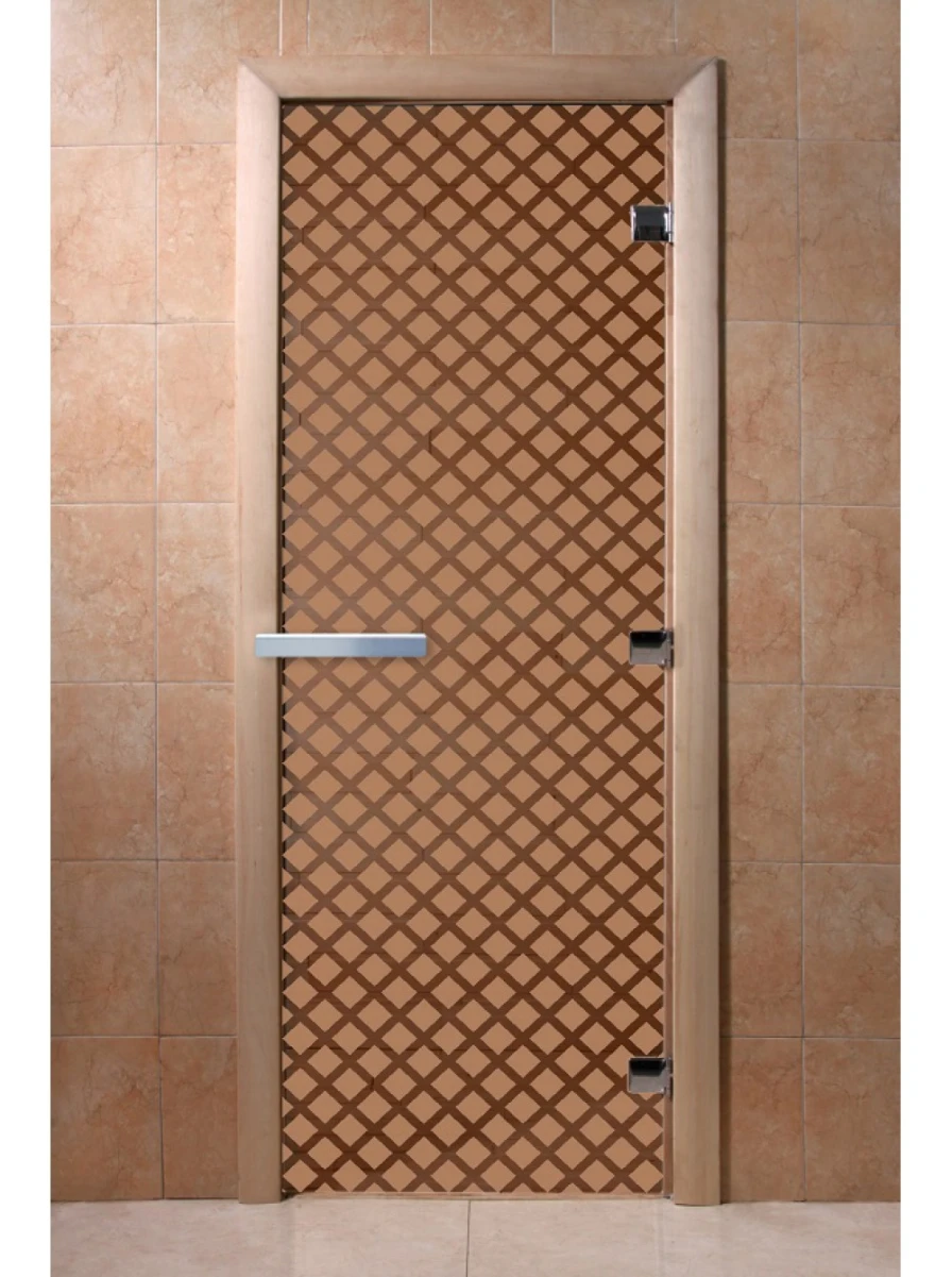 Дверь для бани DoorWood с рисунком Мираж Бронза матовая, 1800x600 мм