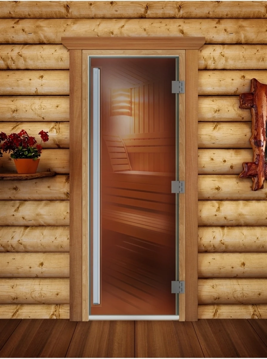 Дверь для бани DoorWood Престиж Бронза, 1900x800 мм