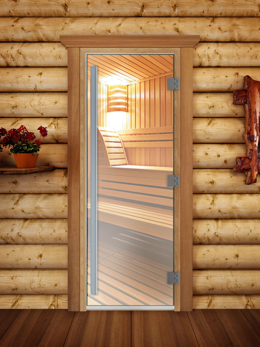 Дверь для бани DoorWood Престиж Прозрачная, 2000x800 мм