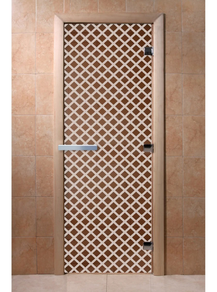 Дверь для бани DoorWood с рисунком Мираж Бронза, 2100x700 мм