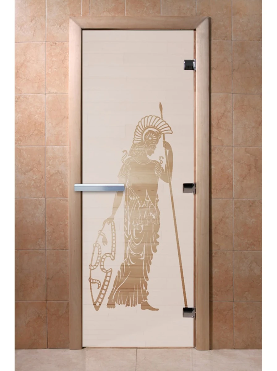 Дверь для бани DoorWood с рисунком Рим Сатин, 2100x700 мм