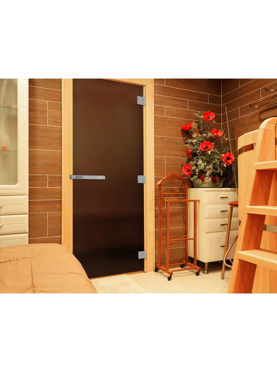 Дверь для бани DoorWood Эталон Лайт Матовая Бронза, 2000x800 мм