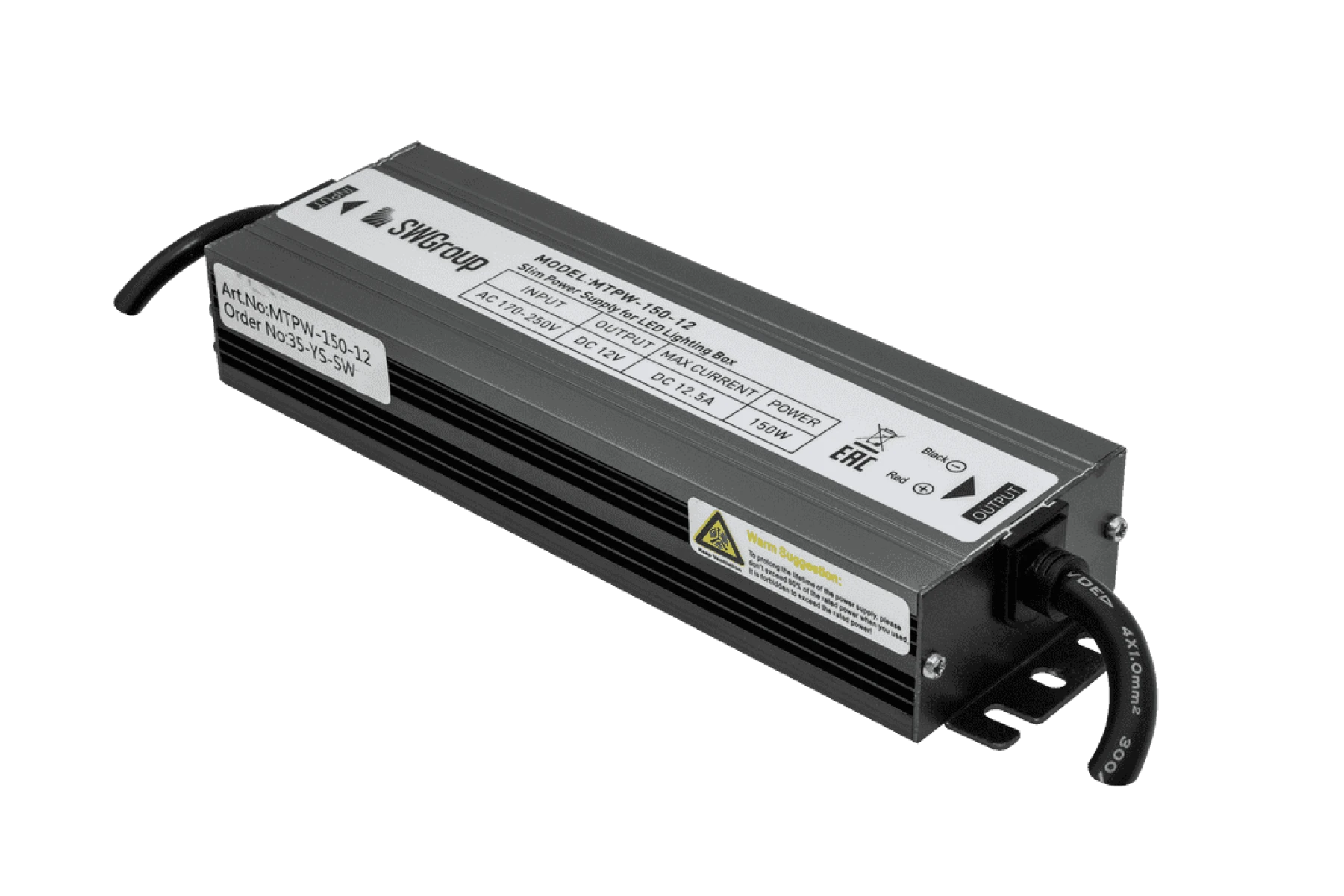 Блок питания Компактный SWG MTPW, 150W, 12V, Влагозащитный