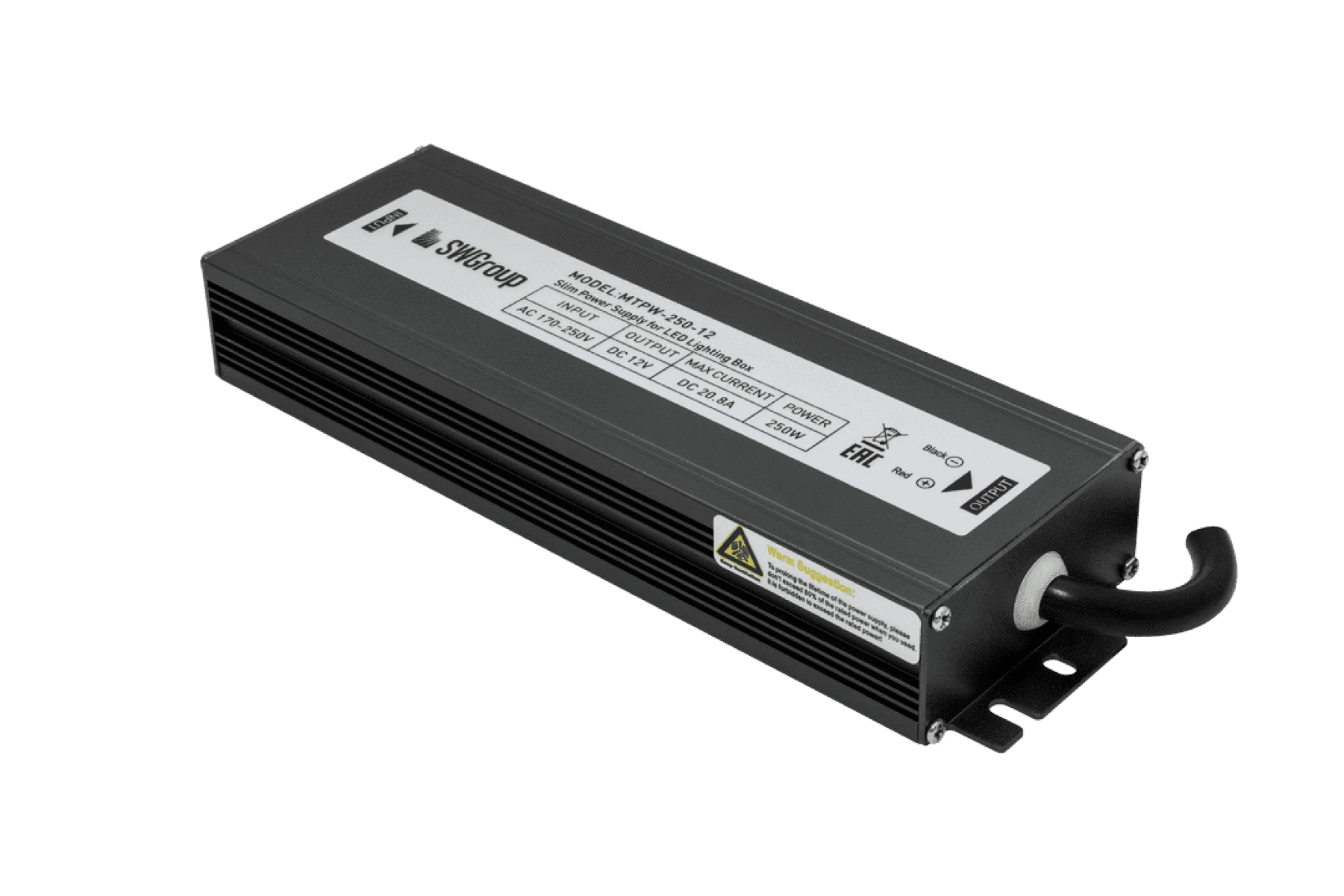 Блок питания Компактный SWG MTPW, 250W, 12V, Влагозащитный
