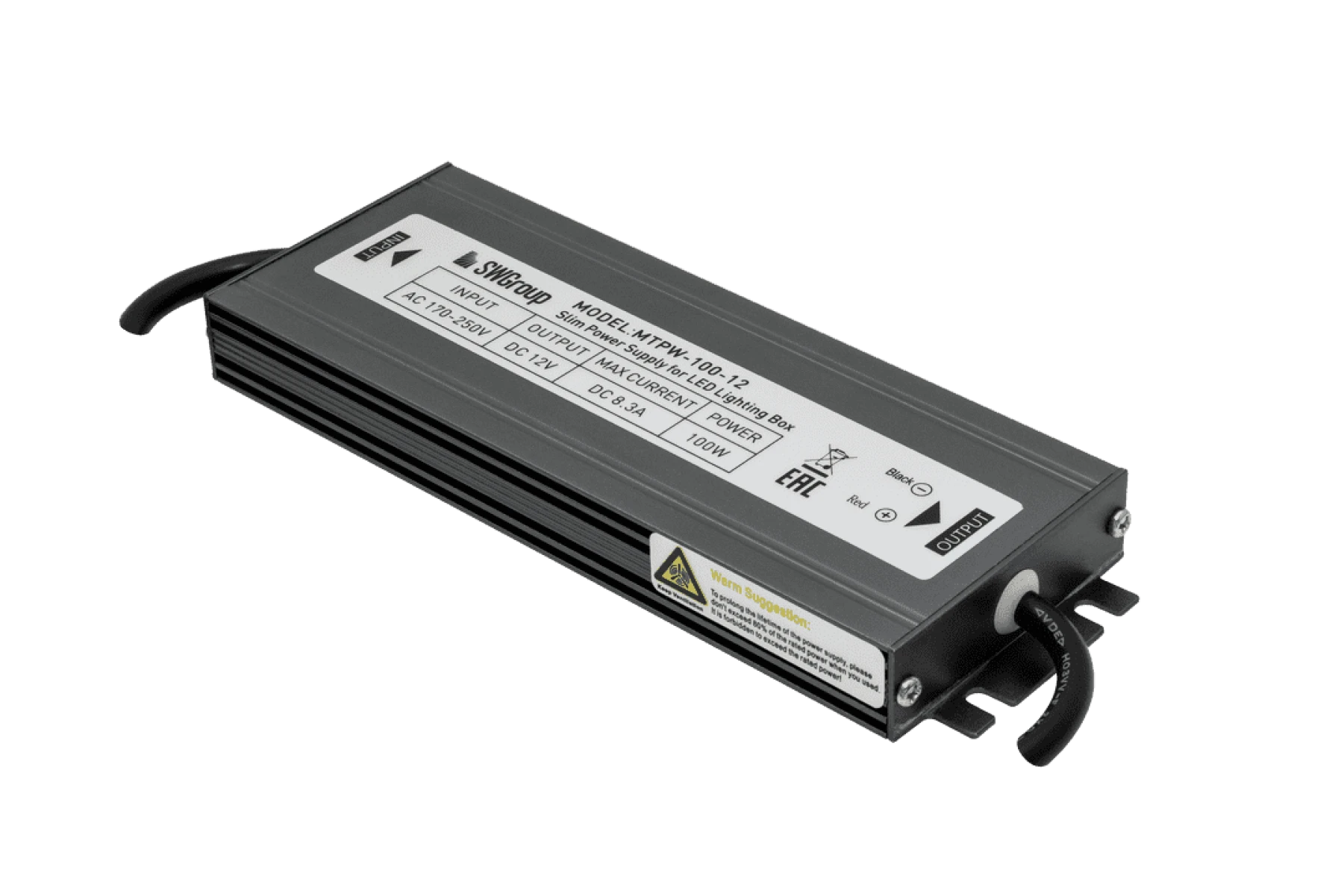 Блок питания Компактный SWG MTPW, 100W, 12V, Влагозащитный