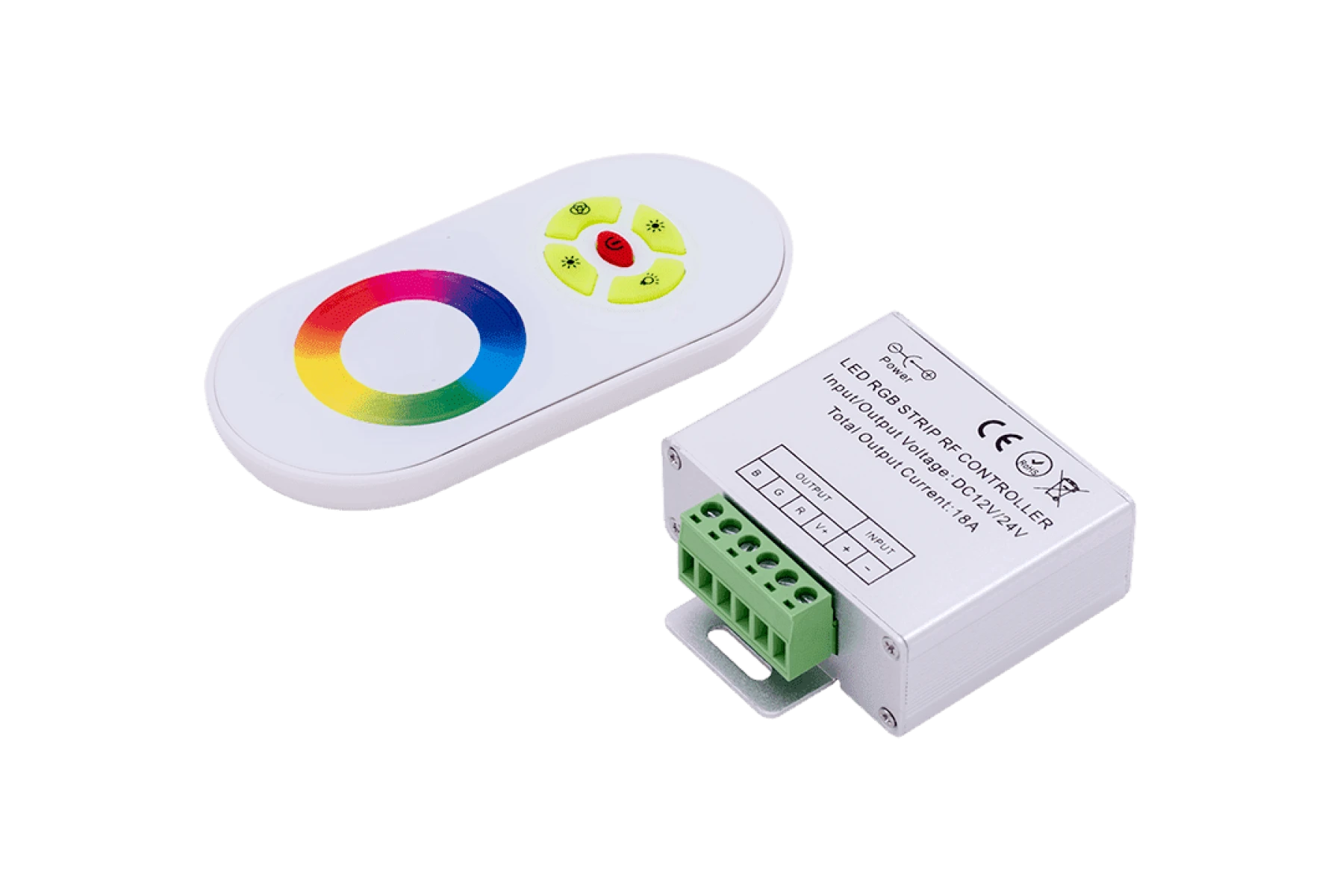 Led controller touch DELUCE 18А, 12/24 Вольт 5 кнопок и сенсорное кольцо, RF-RGB-S5-18A