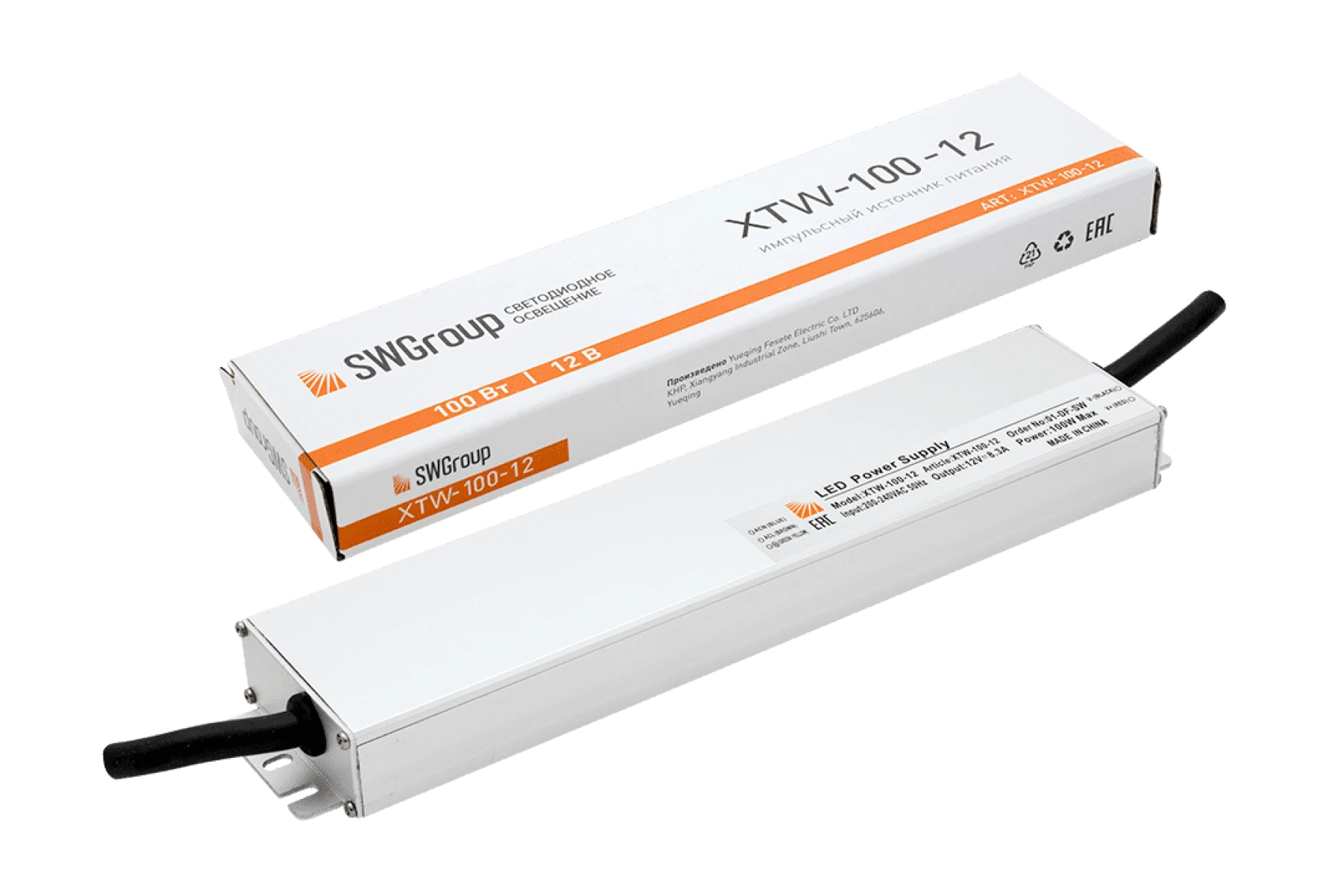 Блок питания Ультратонкий SWG XTW, IP67, 100W, 12V, Влагозащитный