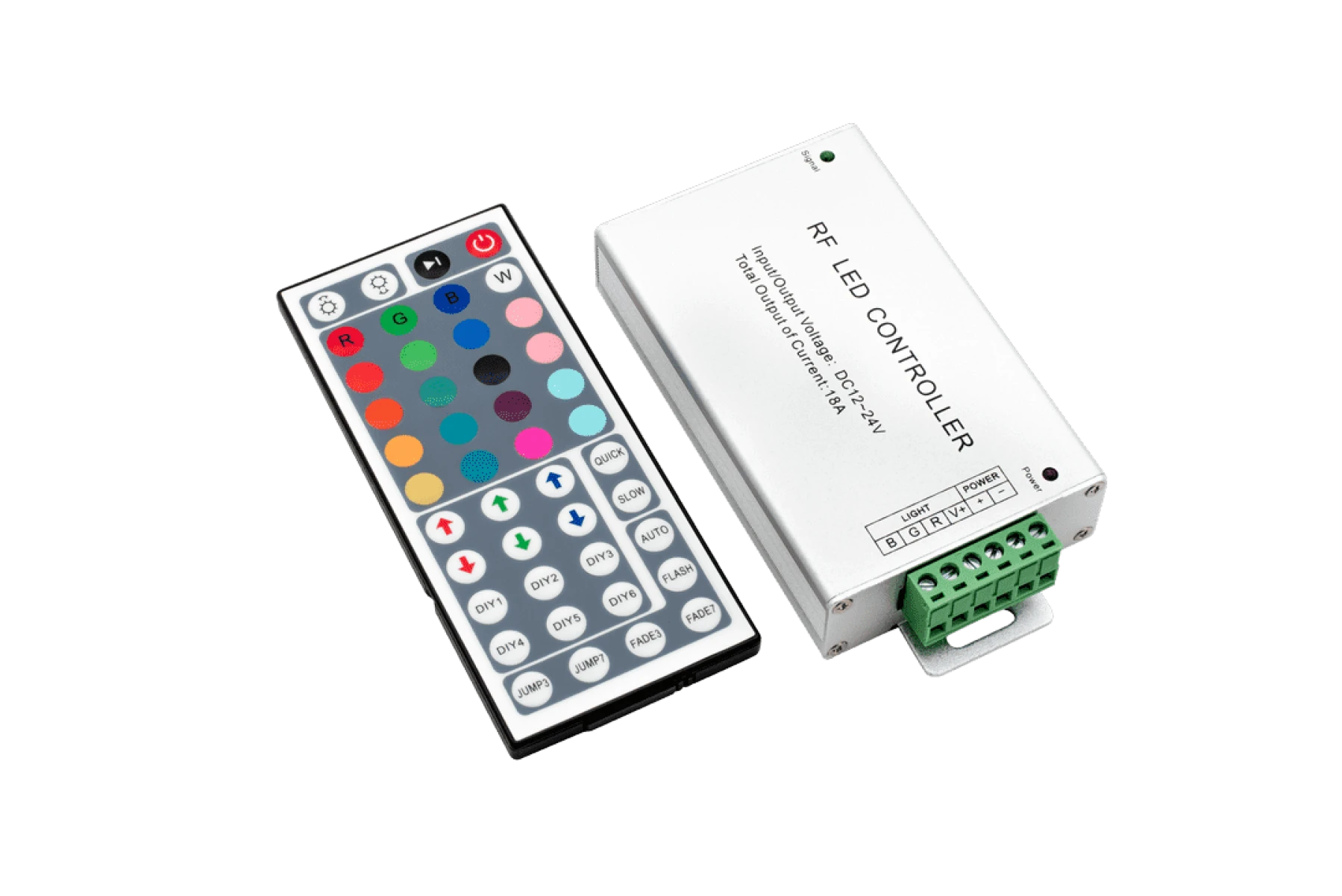 LED MIX RGB контроллер 18А 12-24 Вольт, РФ 44 кн, RF-RGB-44-18A