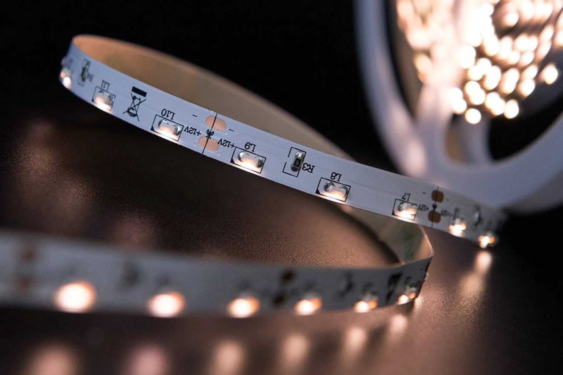 Лента светодиодная стандарт 315, 60 LED/м, 4,8 Вт/м, 12В , IP20, Цвет: Теплый белый