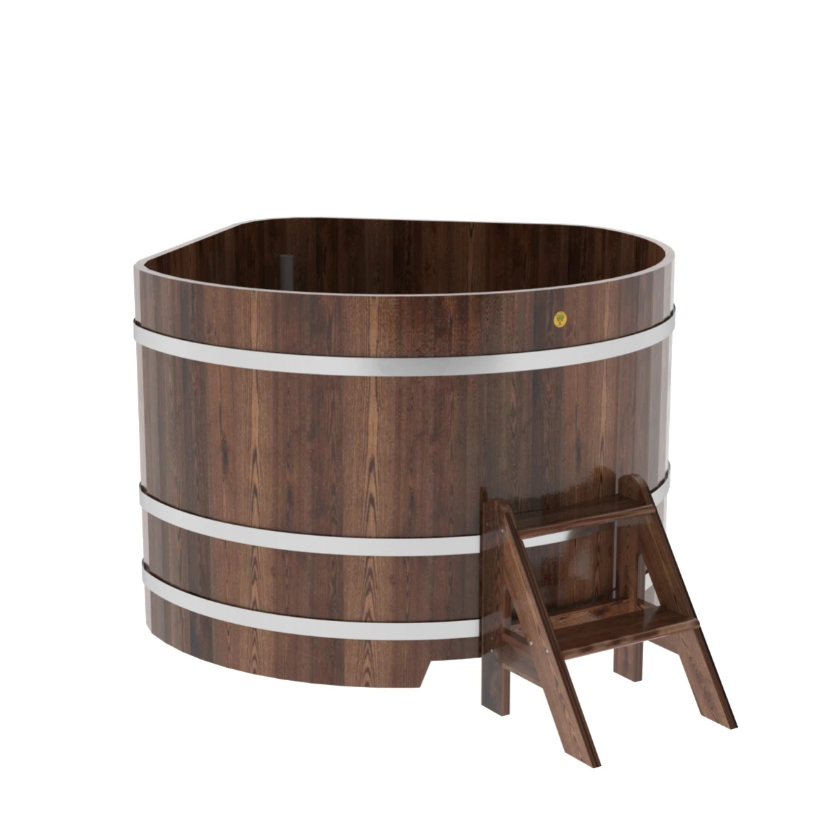 Купель BentWood угловая из мореной лиственницы 1,37х1,37
