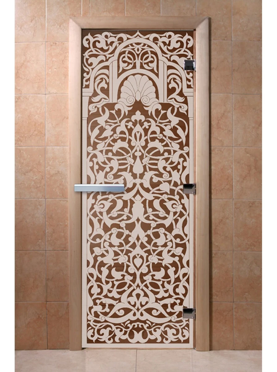 Дверь для бани DoorWood с рисунком Флоренция Бронза, 1800x700 мм