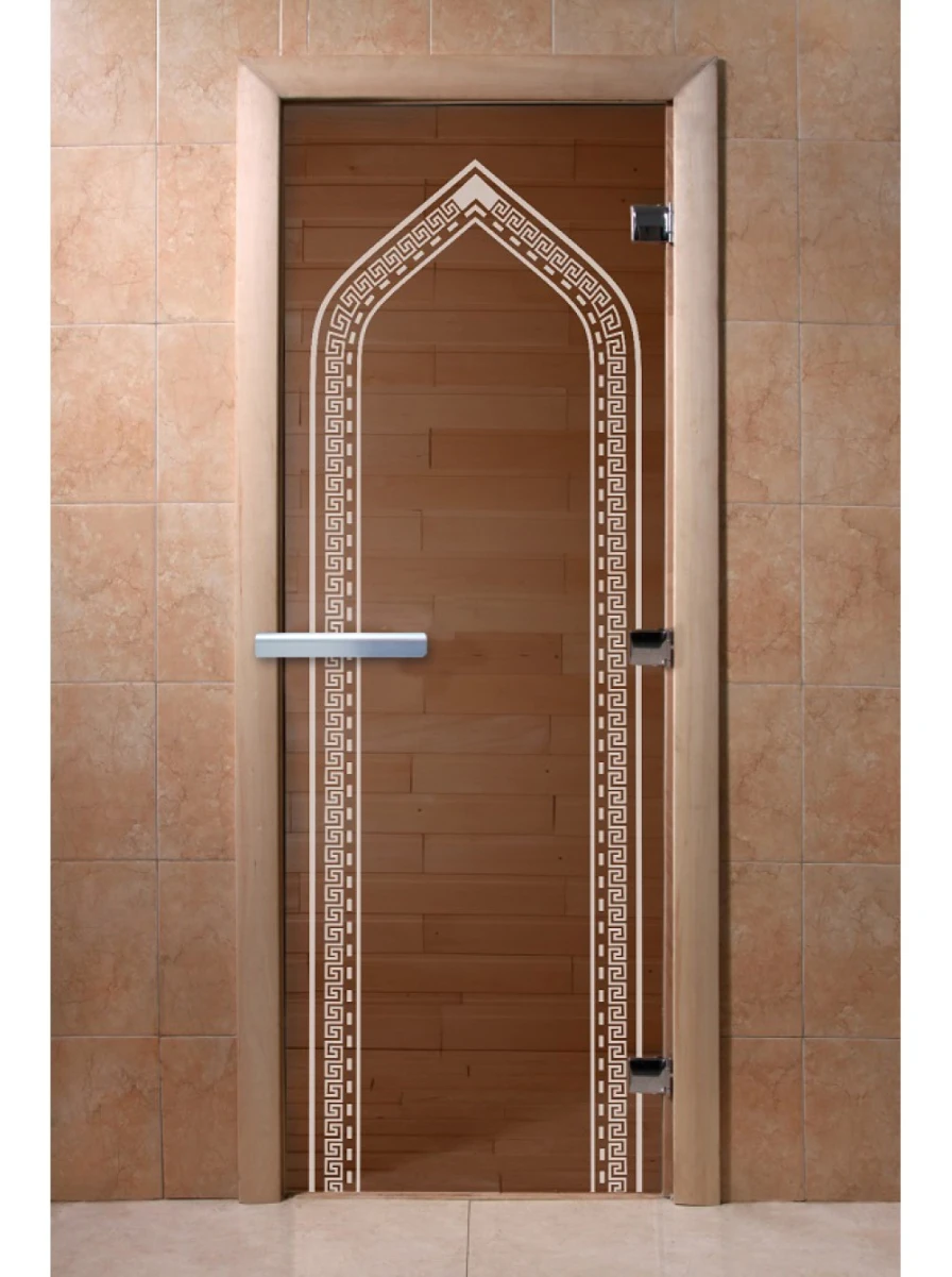 Дверь для бани DoorWood с рисунком Арка Бронза, 2000x800 мм