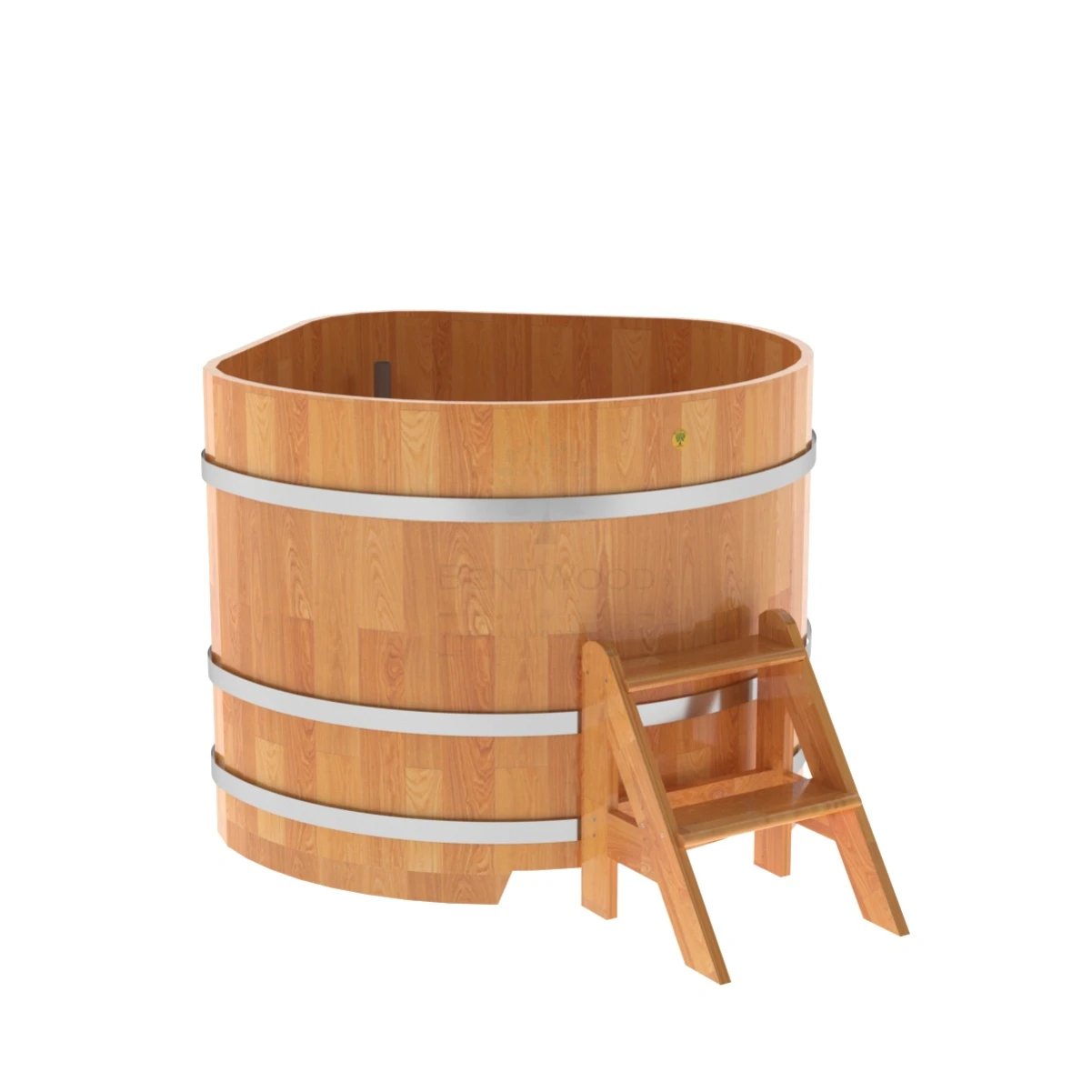 Купель BentWood угловая из натуральной лиственницы 1,19х1,19