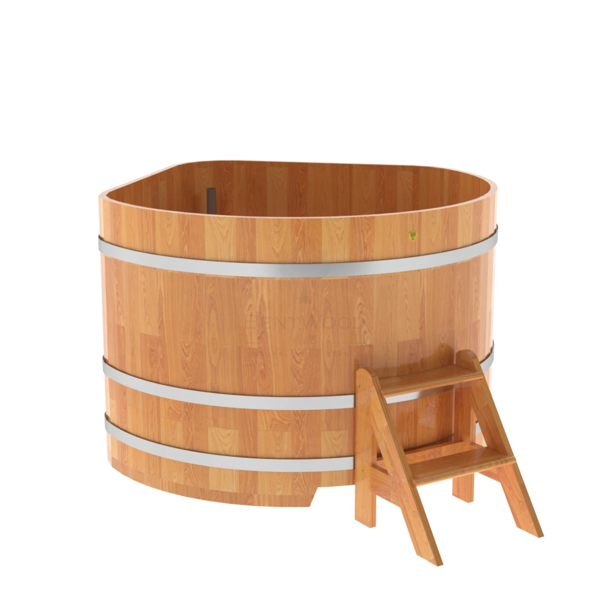 Купель BentWood угловая из натуральной лиственницы 1,37х1,37