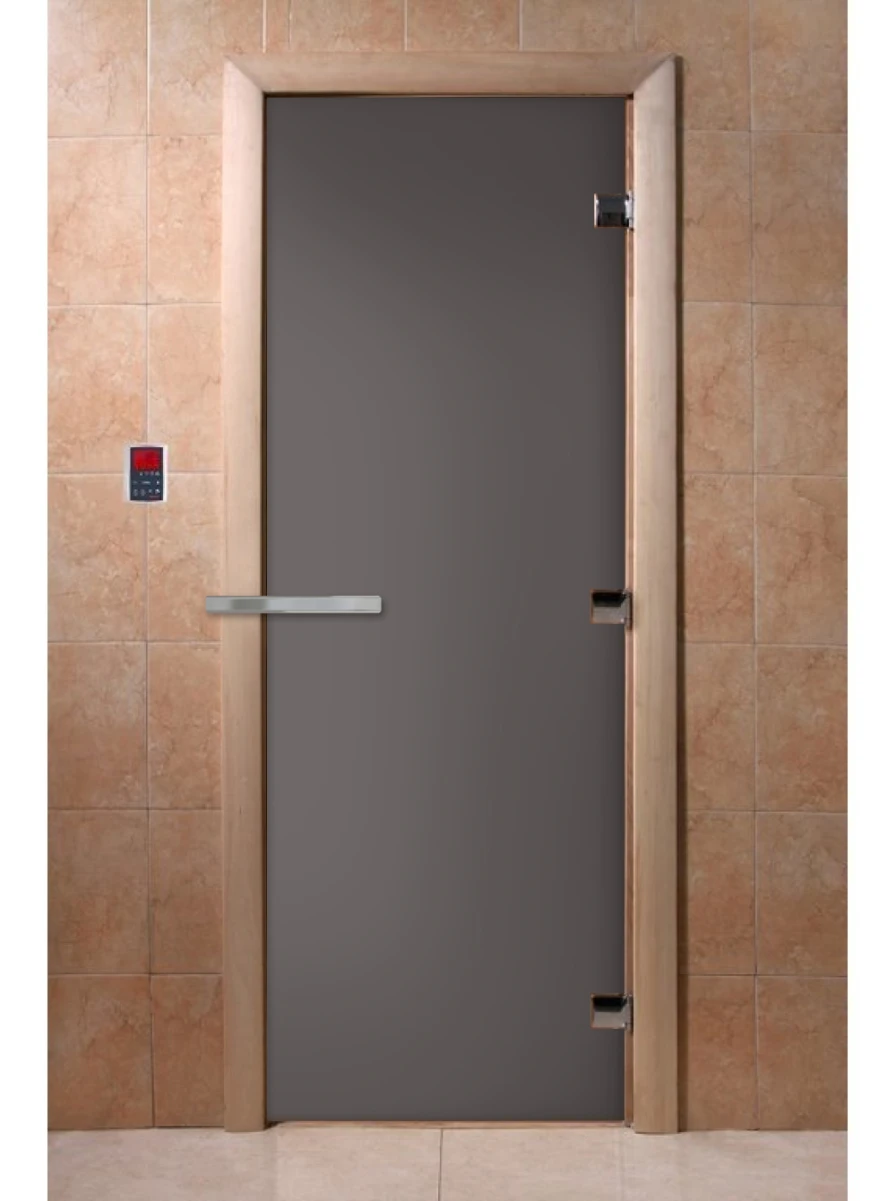 Дверь для бани DoorWood Графит матовая, 2100x800 мм