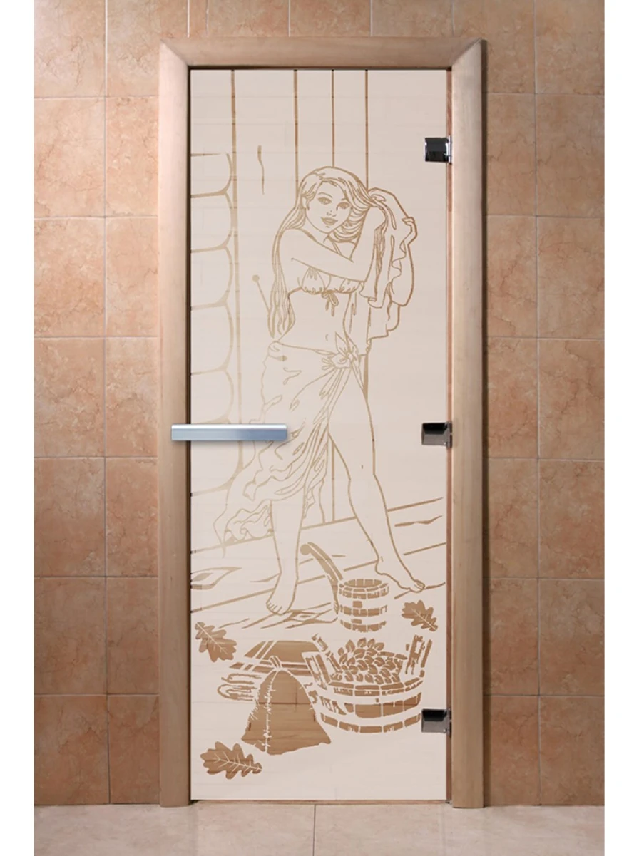 Дверь для бани DoorWood с рисунком Дженифер Сатин, 2000x900 мм