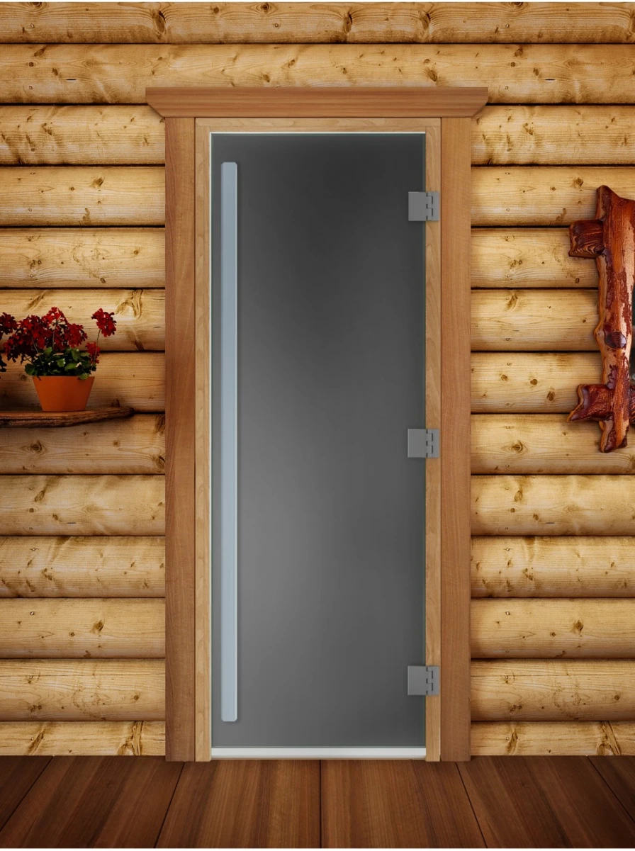 Дверь для бани DoorWood Престиж Графит Матовый, 2000x800 мм