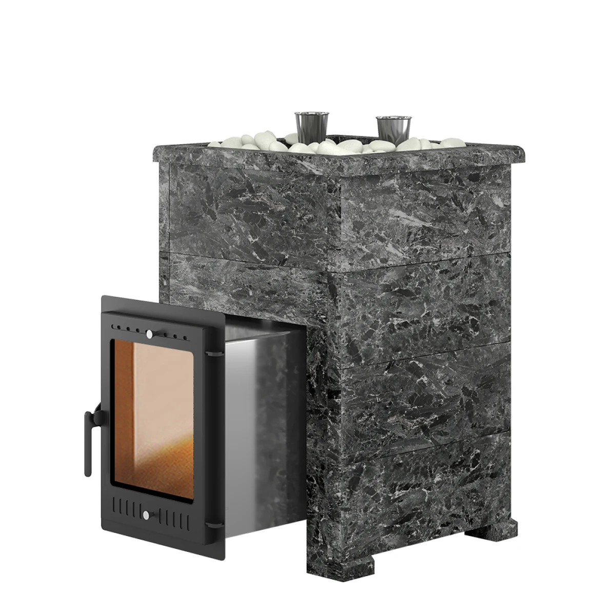 Дровяная печь для бани Эверест Steam Master 30 INOX Пироксенит, S-40
