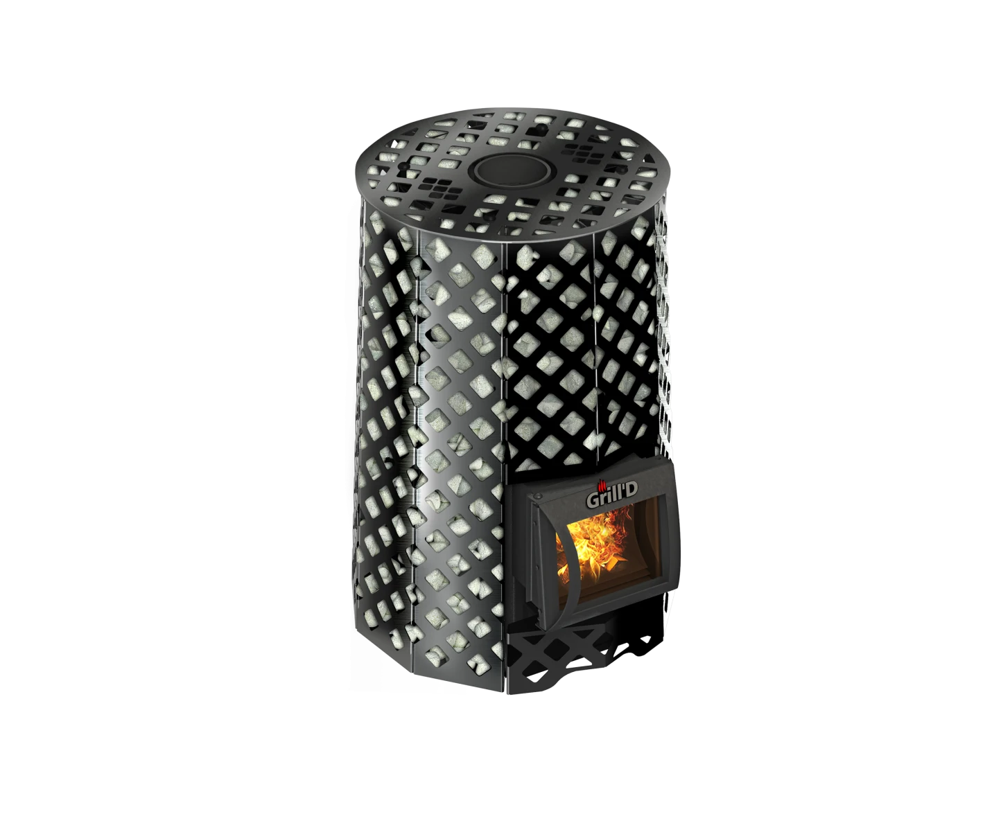 Дровяная печь для бани Grill’D Violet Romb Short (Камень 100 кг)