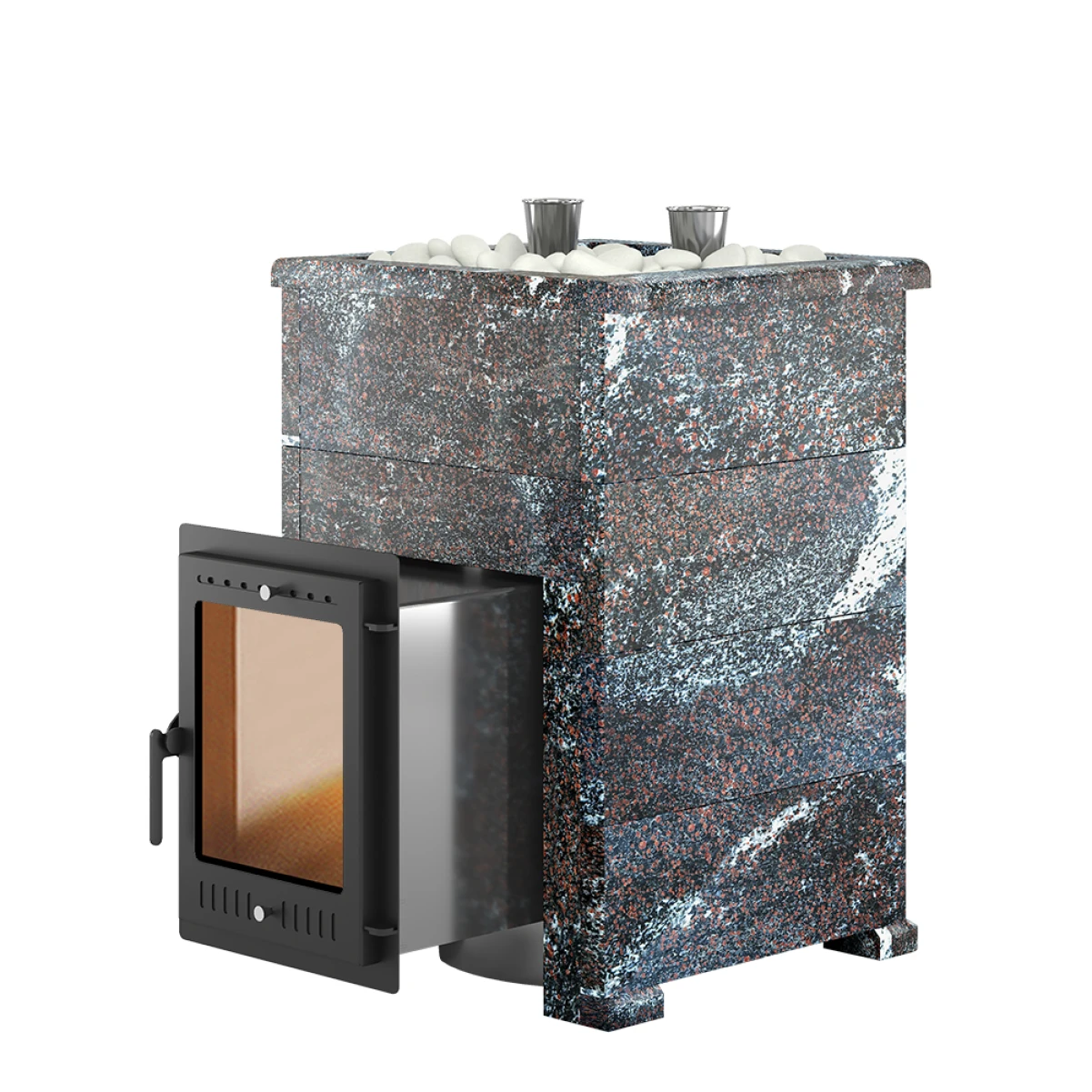 Дровяная печь для бани Эверест Steam Master 30 INOX Амфиболит, S-40