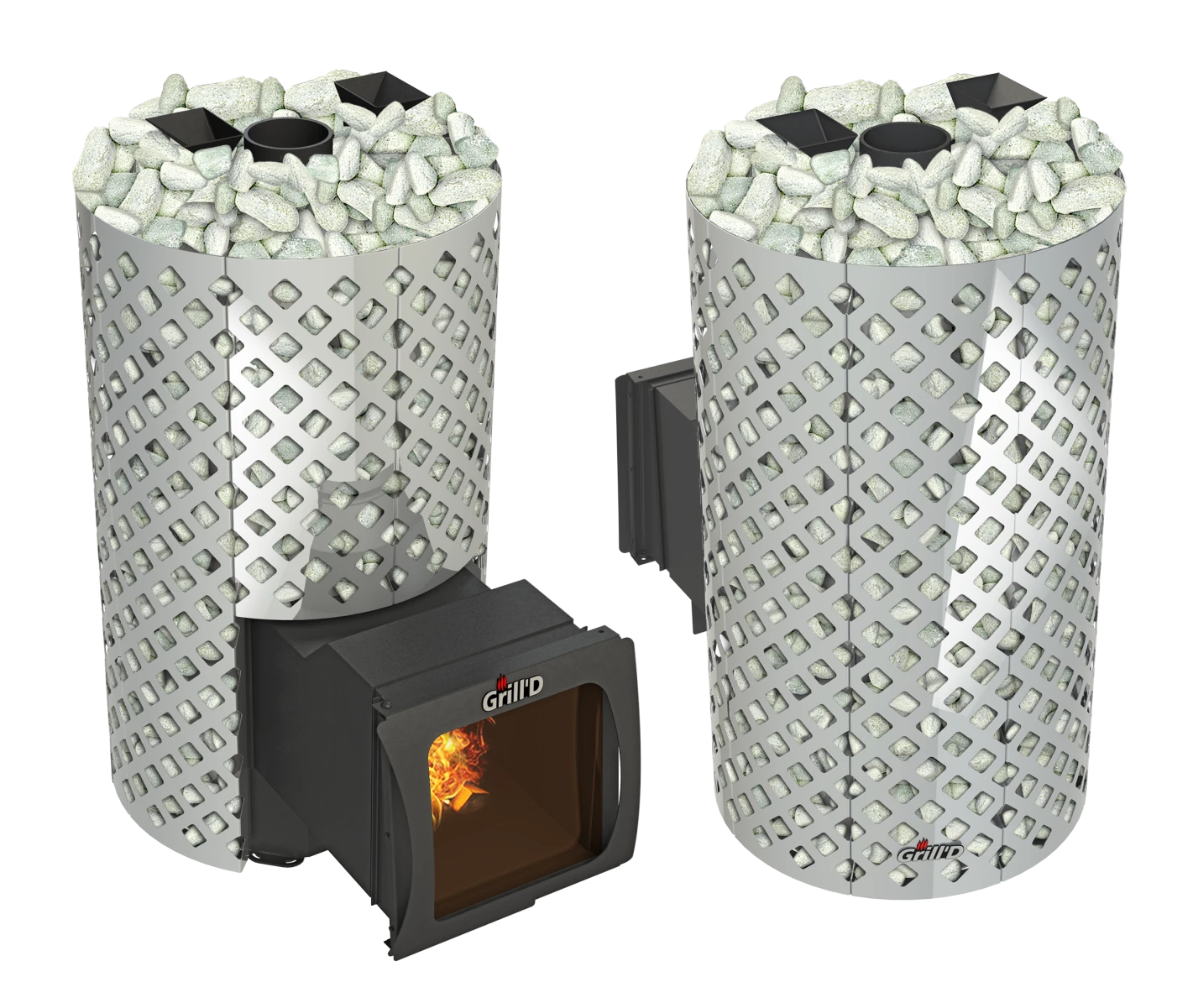 Дровяная печь для бани Grill’D Violet World Steel Romb Long Window Max
