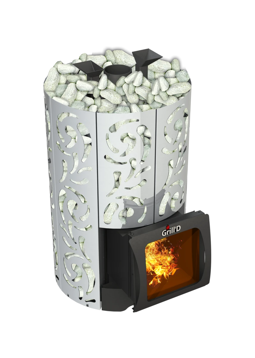 Дровяная банная печь Grill’D Violet World Steel Short Window Max Pro