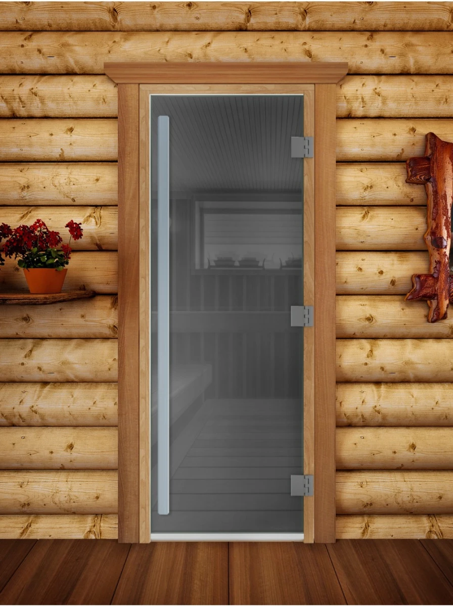 Дверь для бани DoorWood Престиж Графит, 2000x800 мм