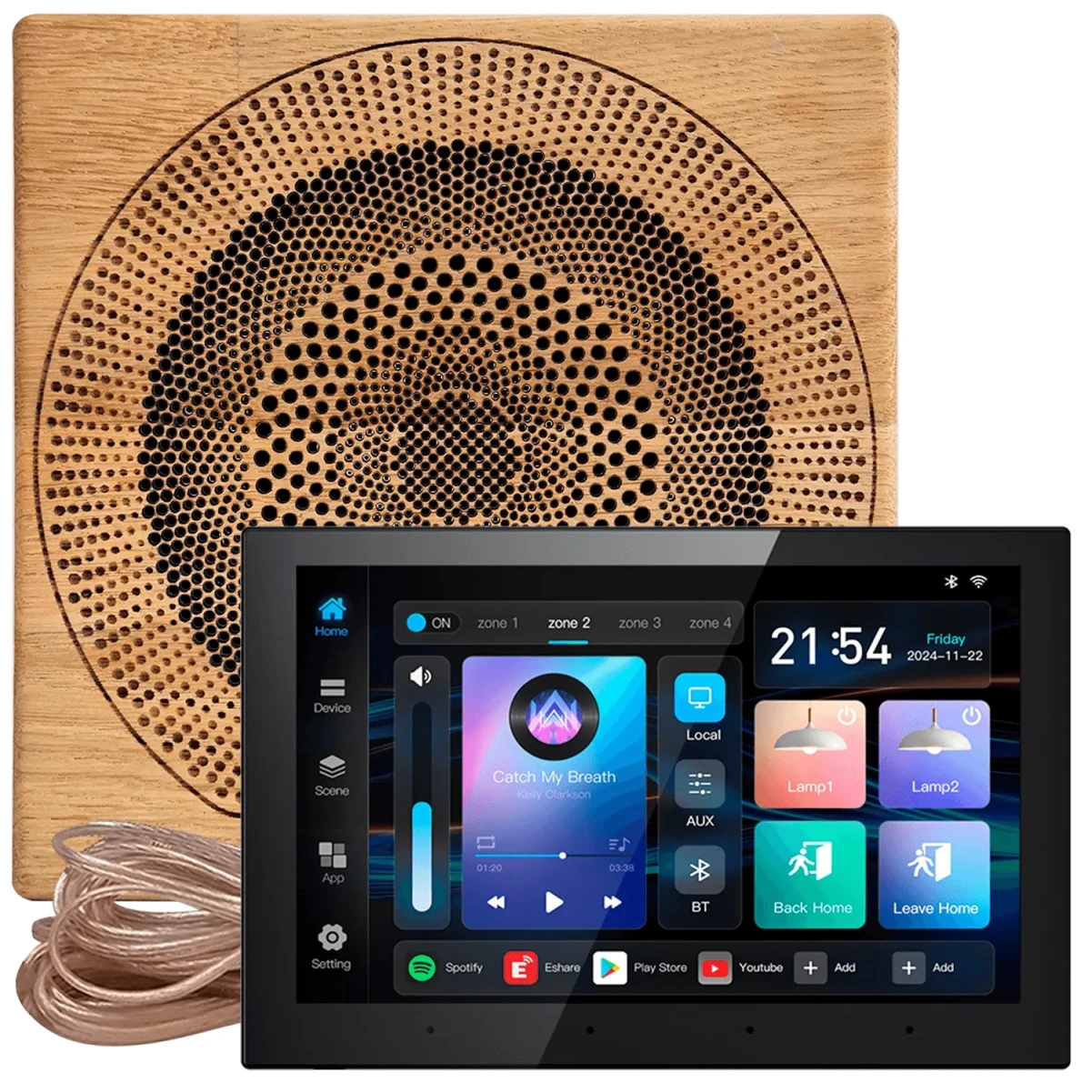 Комплект акустики для бани SW-1 SOUND Next WiFI Wood (одна колонка, квадрат)