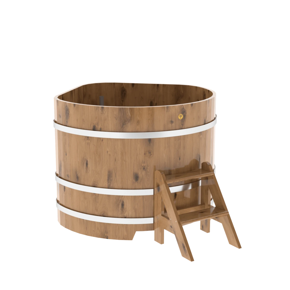 Купель BentWood угловая из натурального дуба 1,19х1,19 Рустик