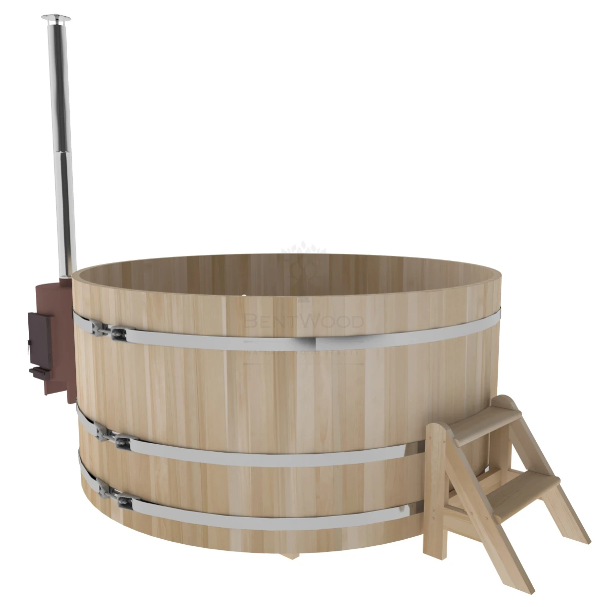 Фурако BentWood из кедра D=2.1 с наружной печкой премиум