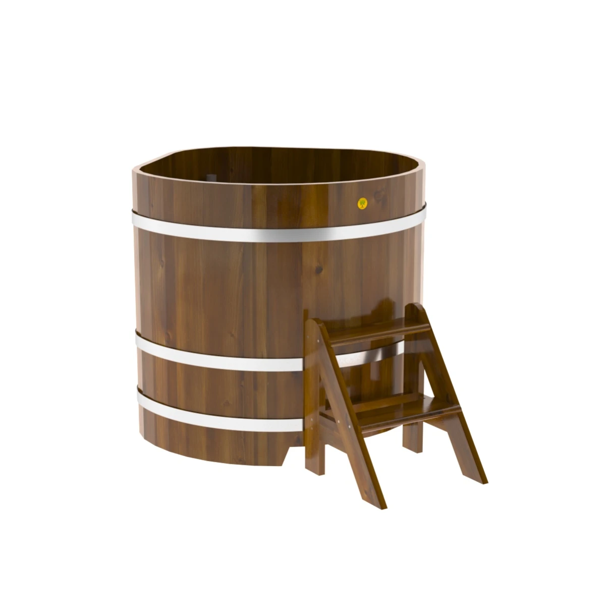 Купель BentWood угловая из мореной лиственницы 1,03х1,03 Рустик