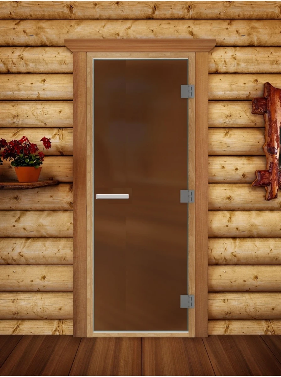 Дверь для бани DoorWood Престиж Лайт Бронза Матовая, 2000x800 мм