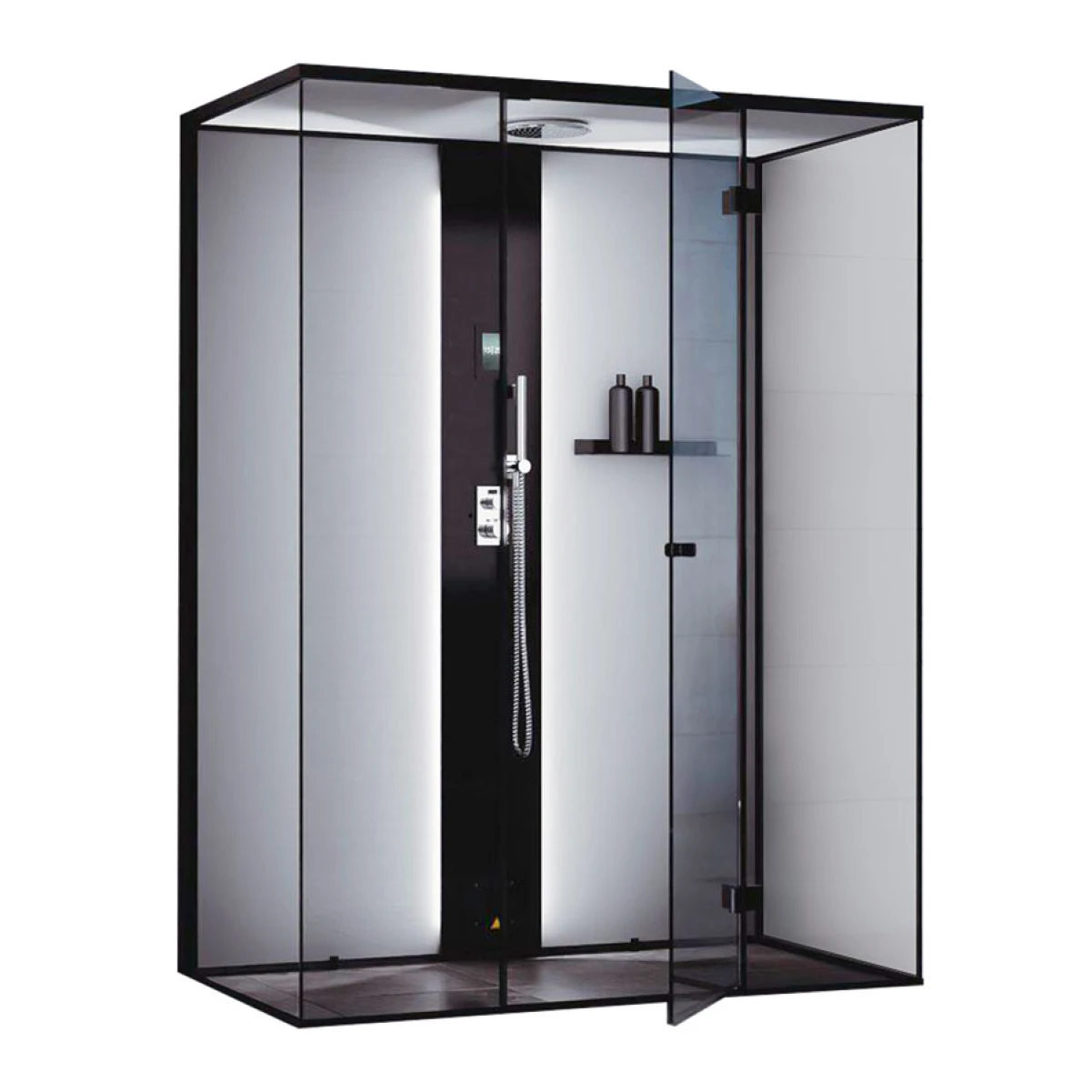 Пародушевая кабина Tylo Steam Vista 130 Double Corner Chrome (смеситель хром, табурет и полка в комплекте)