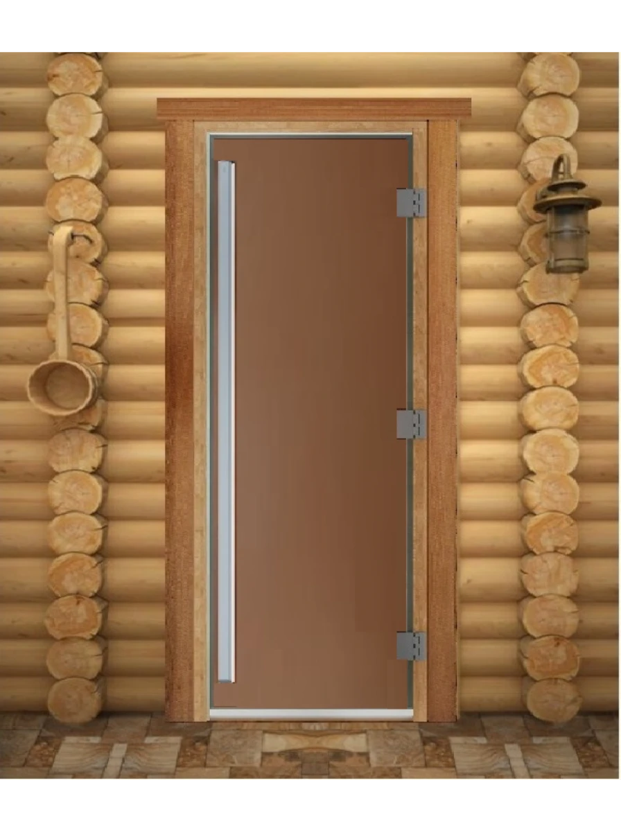 Дверь для бани DoorWood Престиж PRO Бронза матовая, 2000x800 мм