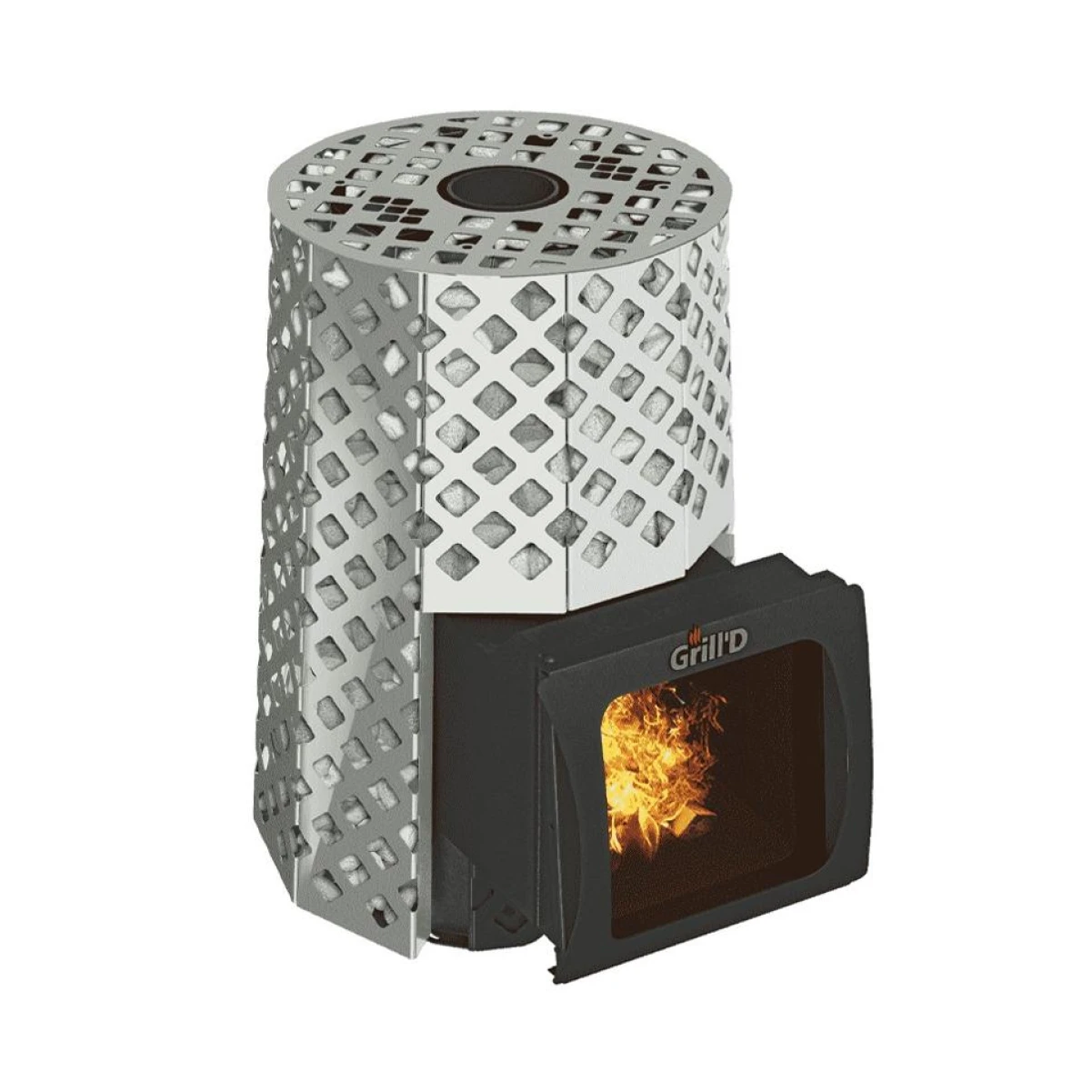 Дровяная банная печь Grill’D Violet Steel Romb Long Window Max