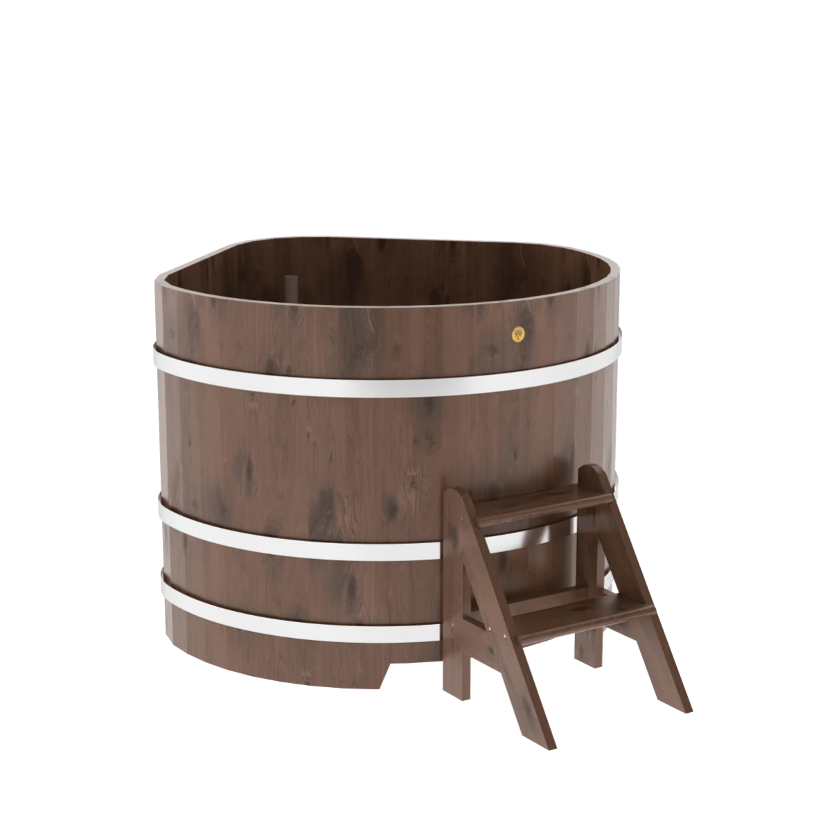 Купель BentWood угловая из мореного дуба 1,19х1,19 Рустик