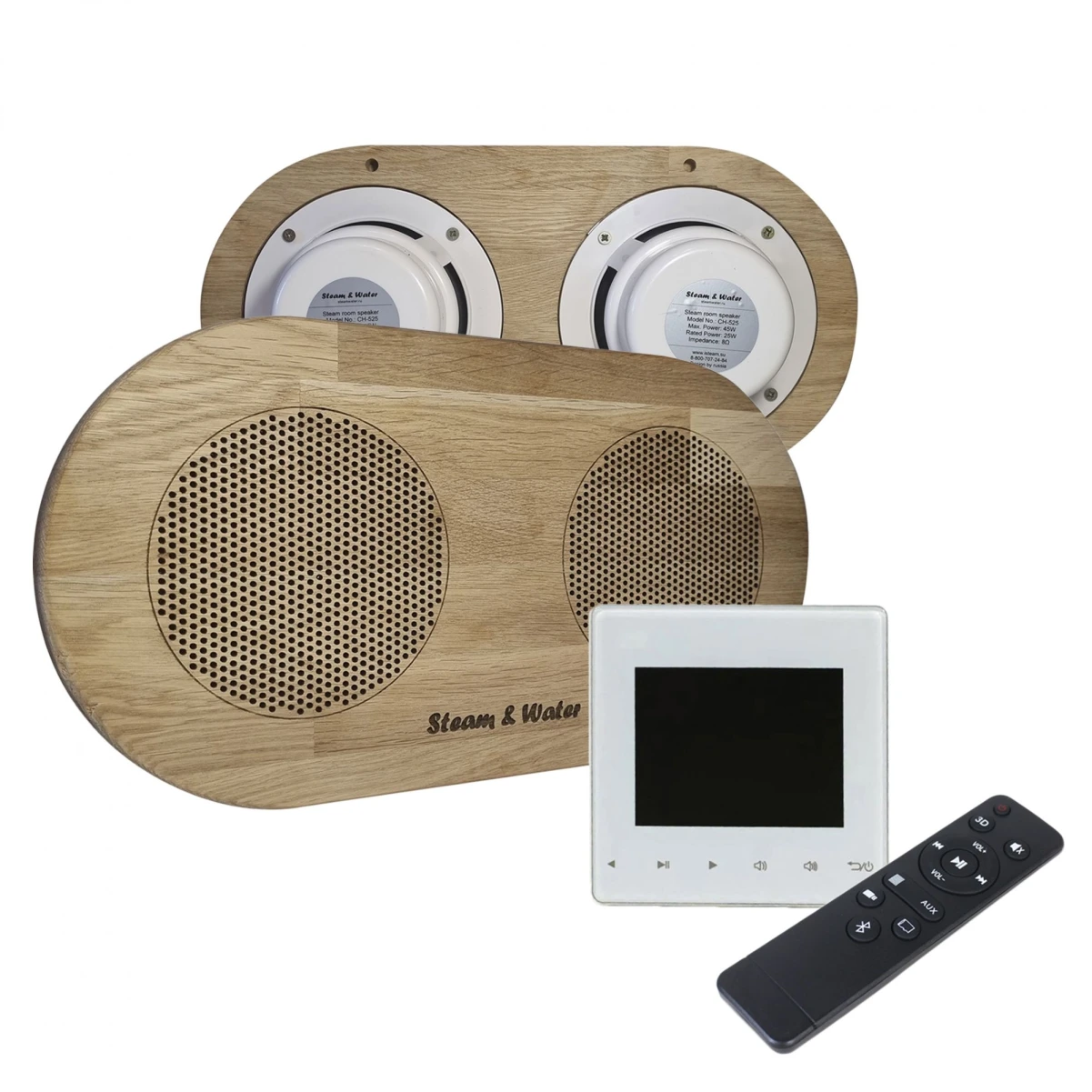 Комплект акустической системы SW 2 White Standart Wood, двойной Прямоугольник (Встраиваемый)