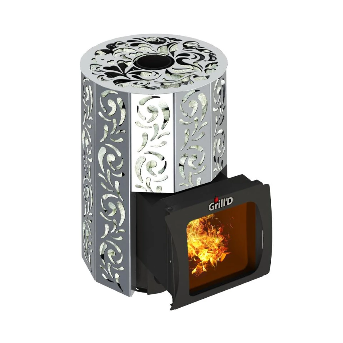 Дровяная банная печь Grill’D Violet Steel Short Window Max