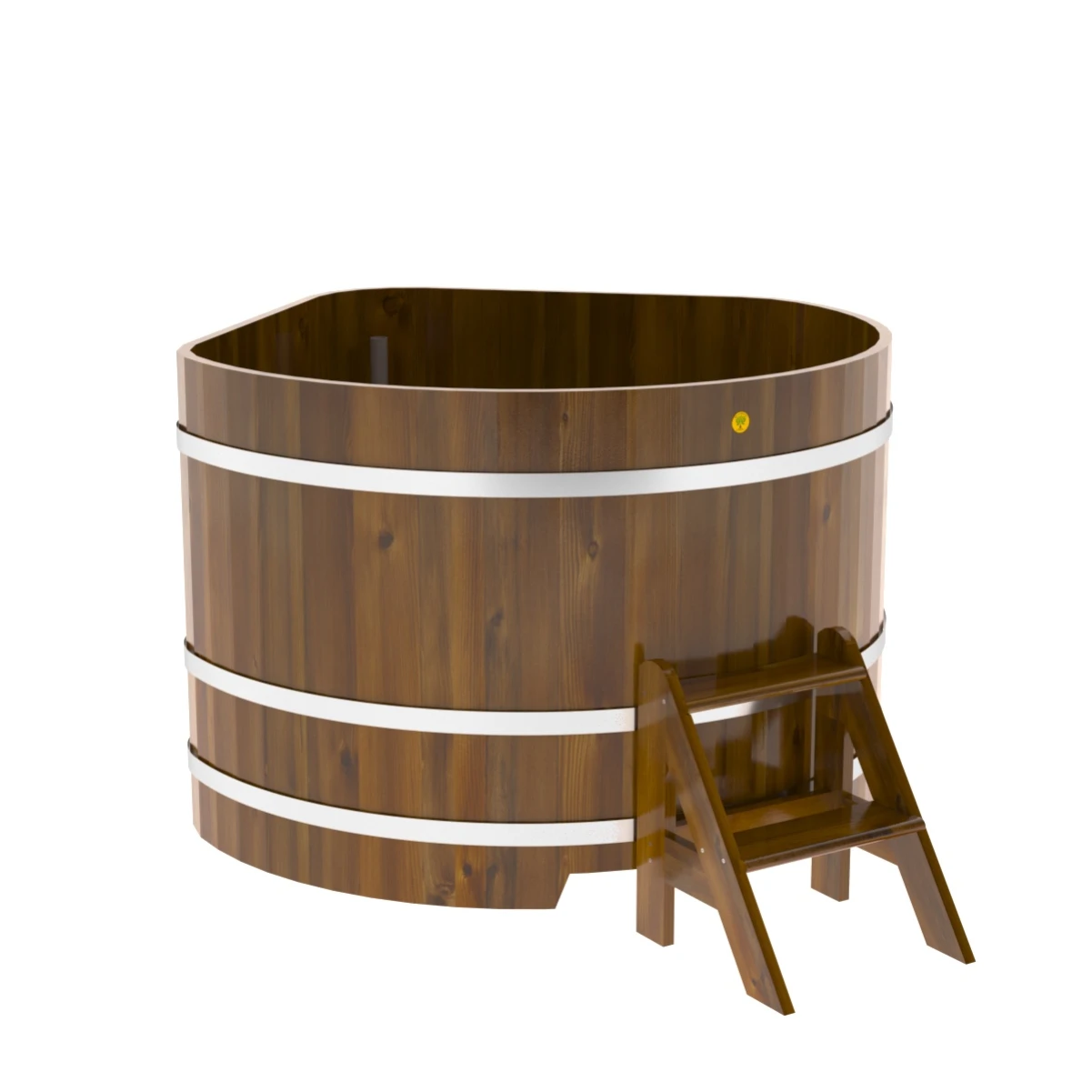 Купель BentWood угловая из мореной лиственницы 1,37х1,37 Рустик