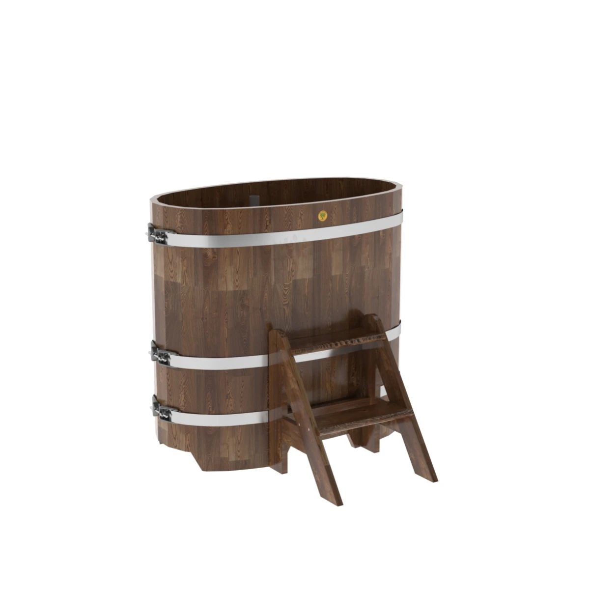Купель BentWood овальная из сращенных ламелей мореной лиственницы 1,15х1,83